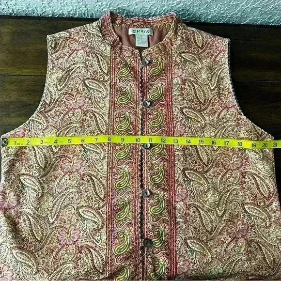 Orvis paisley button front vest size Medium - Picture 5 of 9